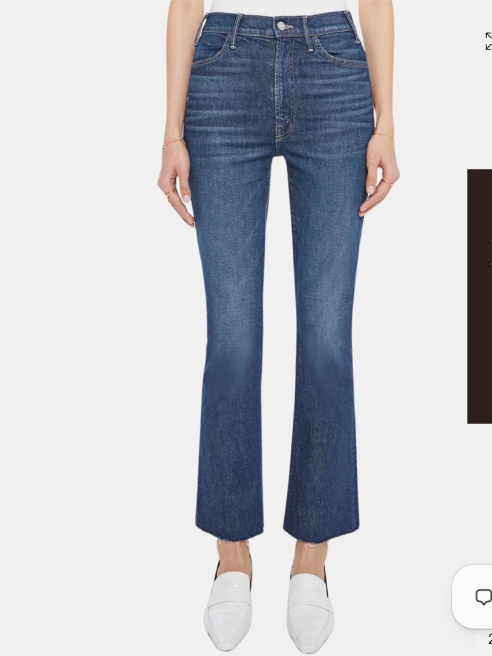 MOTHER The Hustler Flood Fray High-Rise Flare Jeans - Beer Me